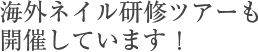 海外ネイル研修ツアー今年も開催します！